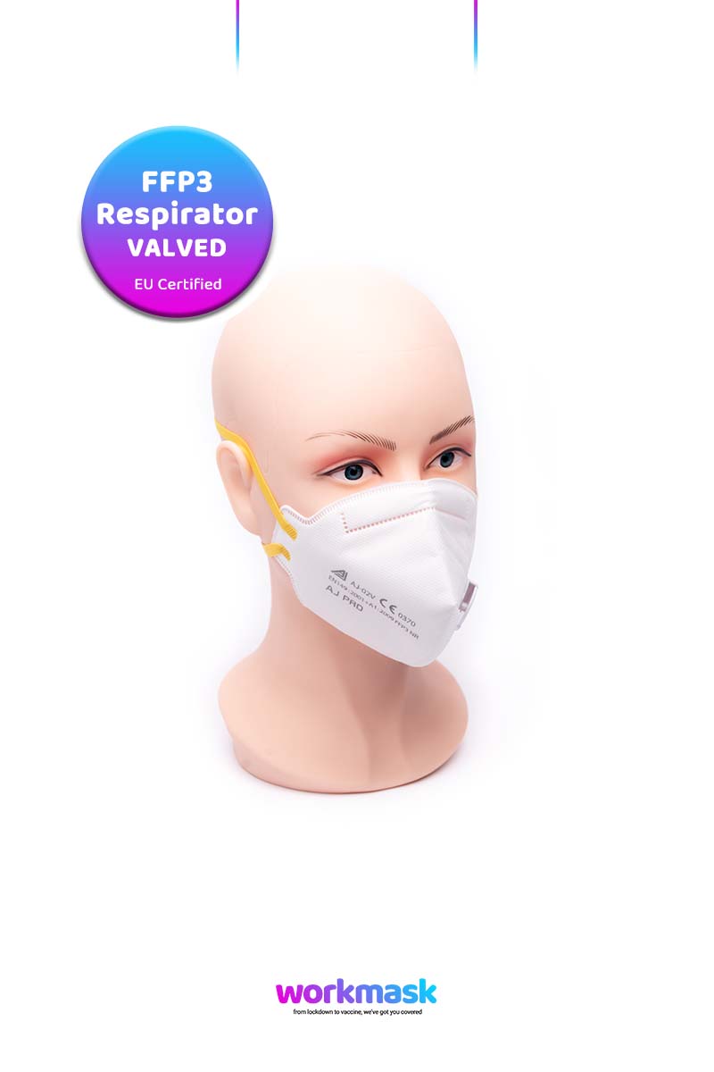 - AJ PRO AJ02V FFP3 EU Certified Valved Face Mask - Work Mask