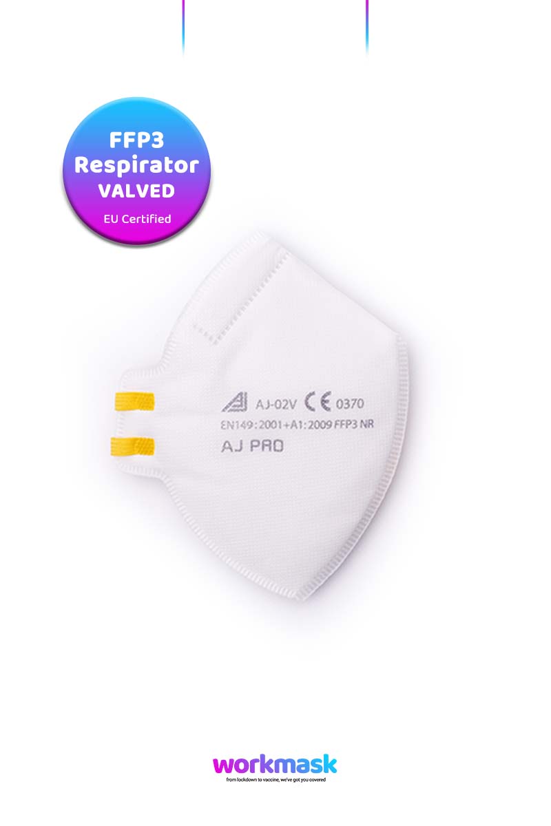 - AJ PRO AJ02V FFP3 EU Certified Valved Face Mask - Work Mask