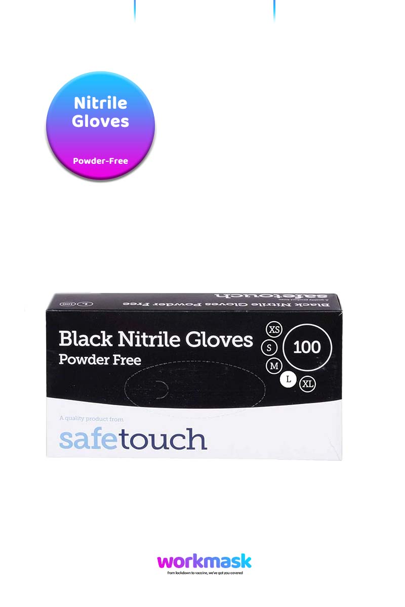 Nitrile Gloves - Black - CE - Medical Grade - Powder Free - Choose Size