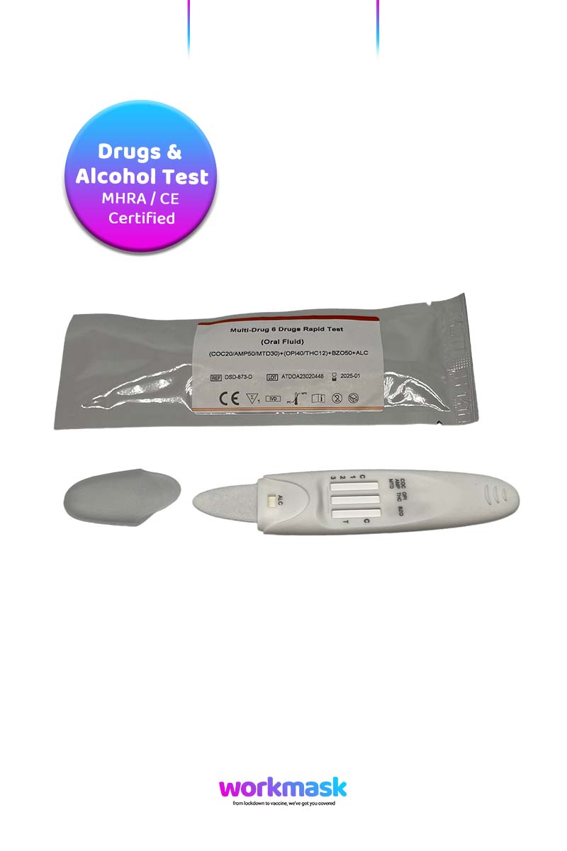  - All Test Drugs & Alcohol Workplace Testing Kit - 25 Tests - Work Mask
